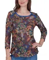Ruby Rd. Petite Textured Floral Print Knit Top In Multi