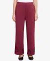 Ruby Rd. Petite Wide Leg Floral Cutout Pants In Red