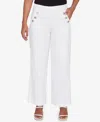 Ruby Rd. Petite Wide Leg Pull On White Sailor Jeans In White