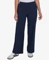 Ruby Rd. Petite Wide-leg Pull-on Ribbed Pants In Blue