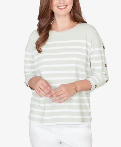 Ruby Rd. Petite Yarn Dyed Stripe Knit Top In Multi