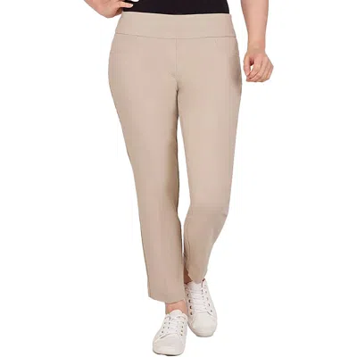 Ruby Rd. Petites Womens Solid Rayon Straight Leg Pants In Multi