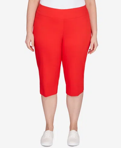 Ruby Rd. Plus Size Americana Clamdigger Capri Pants In Tomato