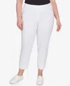 Ruby Rd. Plus Size Embroidered Extra Stretch White Denim Jeans In White