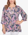 Ruby Rd. Plus Size Beaded Neck Knit Top