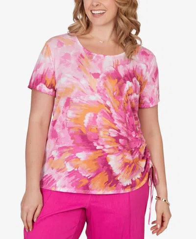 Ruby Rd. Plus Size Bold Watercolor Floral Knit Top In Multi