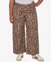 Ruby Rd. Plus Size Cheetah Print Wide Leg Jean In Dark Chocolate Multi