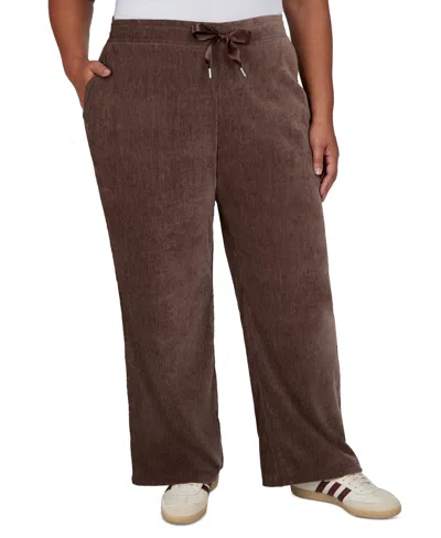 Ruby Rd. Plus Size Corduroy Wide-leg Pull-on Pants In Black