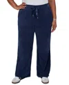 Ruby Rd. Plus Size Corduroy Wide-leg Pull-on Pants In Blue