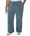 Ruby Rd. Plus Size Corduroy Wide-leg Pull-on Pants In Blue