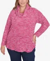 Ruby Rd. Plus Size Cowl Neck Cozy Boucle Knit Top In Rose