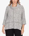 Ruby Rd. Plus Size Cowl Neck Spacedye Chenille Knit Top In Multi