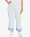 Ruby Rd. Plus Size Cuffed Pull-on Faux Fly Pants In White