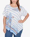 Ruby Rd. Plus Size Embellished Boho Stripe Top