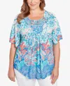 Ruby Rd. Plus Size Embellished Layered Paisley Top