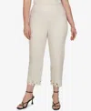 Ruby Rd. Plus Size Embroidered Cutout Denim Ankle Pants In Gray