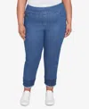 Ruby Rd. Plus Size Embroidered Extra Stretch Dark Denim Jeans In Indigo