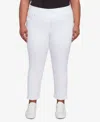 Ruby Rd. Plus Size Embroidered Extra Stretch White Denim Jeans In White