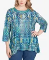 Ruby Rd. Plus Size Embroidered Kaleidoscope Knit Top In Multi