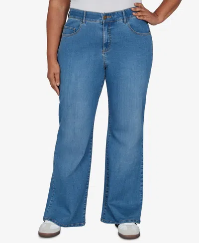 Ruby Rd. Plus Size Flare Mid-rise Jeans In Blue