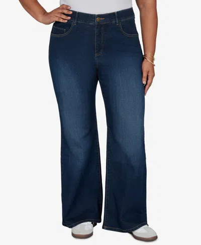 Ruby Rd. Plus Size Flare Mid-rise Jeans In Blue