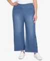 Ruby Rd. Plus Size Flocked Bootcut Ankle Jeans In Blue