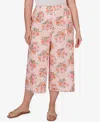 Ruby Rd. Plus Size Floral Eyelet Pull-on Capri Pants In Pink