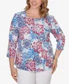Ruby Rd. Plus Size Floral Medallion Knit Top In Multi