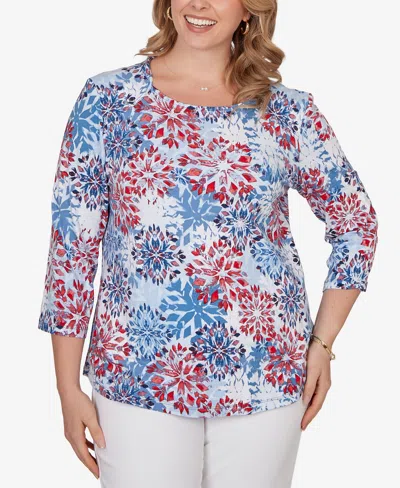 Ruby Rd. Plus Size Floral Medallion Knit Top In Multi