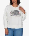 Ruby Rd. Plus Size Football Graphic Terry Sweatshirt In Multi