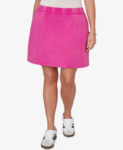 Ruby Rd. Plus Size French Terry Pull-on Skort In Pink
