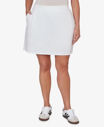 Ruby Rd. Plus Size French Terry Pull-on Skort In White