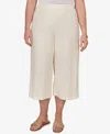 Ruby Rd. Plus Size Gauze Eyelet Cargo Pull-on Capri Pants In Neutral