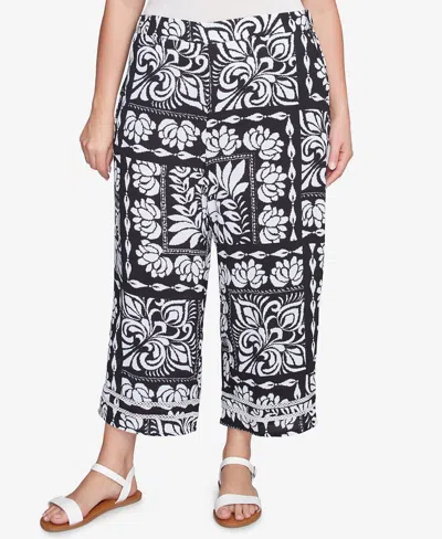 Ruby Rd. Plus Size Lotus Patchwork Crepe Capri Pants