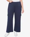 Ruby Rd. Plus Size Luxe Knit Cargo Ankle Pants In Blue