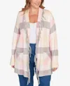 Ruby Rd. Plus Size Luxe Plaid Fringed Cardigan Sweater In Multi