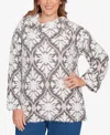 Ruby Rd. Plus Size Medallion Jacquard Sweater Knit Top In Multi
