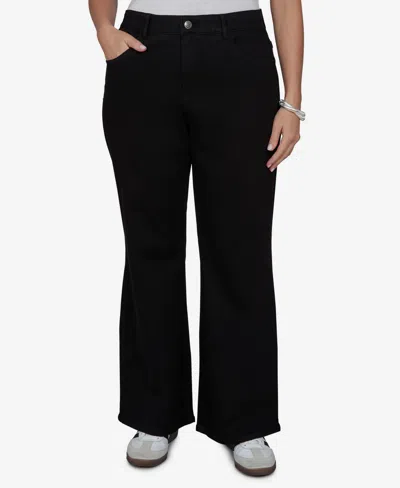Ruby Rd. Plus Size Mid-rise Flare Jeans In Black