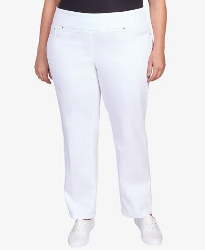 Ruby Rd. Plus Size Mid-rise Pull-on Jeans In White