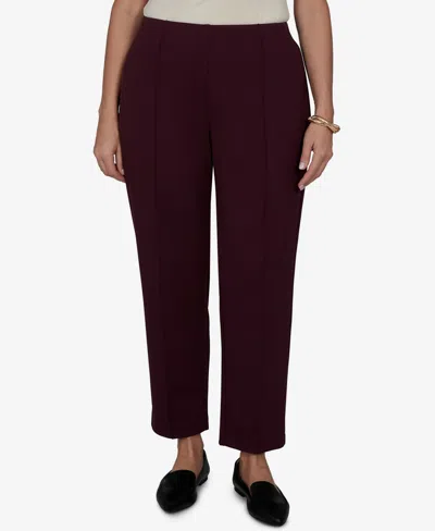 Ruby Rd. Plus Size Mid-rise Pull-on Ponte Pants In Burgundy