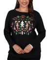 Ruby Rd. Plus Size Nutcracker Holiday Boat Neck T-shirt In Black