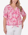 RUBY RD. PLUS SIZE PAISLEY SILKY GAUZE TOP