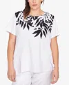 Ruby Rd. Plus Size Palm Print Top