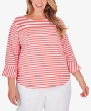 RUBY RD. PLUS SIZE PATIO PARTY STRIPED JERSEY TOP