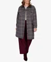Ruby Rd. Plus Size Plaid Shirt Jacket In Gray