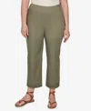 Ruby Rd. Plus Size Pleated Hem Denim Ankle Pants In Green