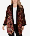 Ruby Rd. Plus Size Printed Velvet Burnout Open Cardigan Jacket In Multi