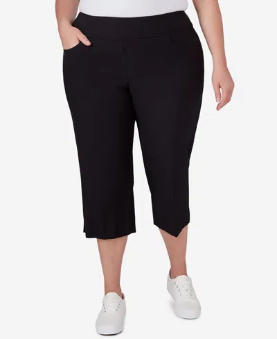 Ruby Rd. Plus Size Pull-on Silky Tech Capri Pants In Black