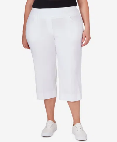 Ruby Rd. Plus Size Pull-on Silky Tech Capri Pants In White