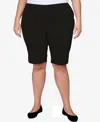 Ruby Rd. Plus Size Pull On Tech Bermuda Shorts In Black